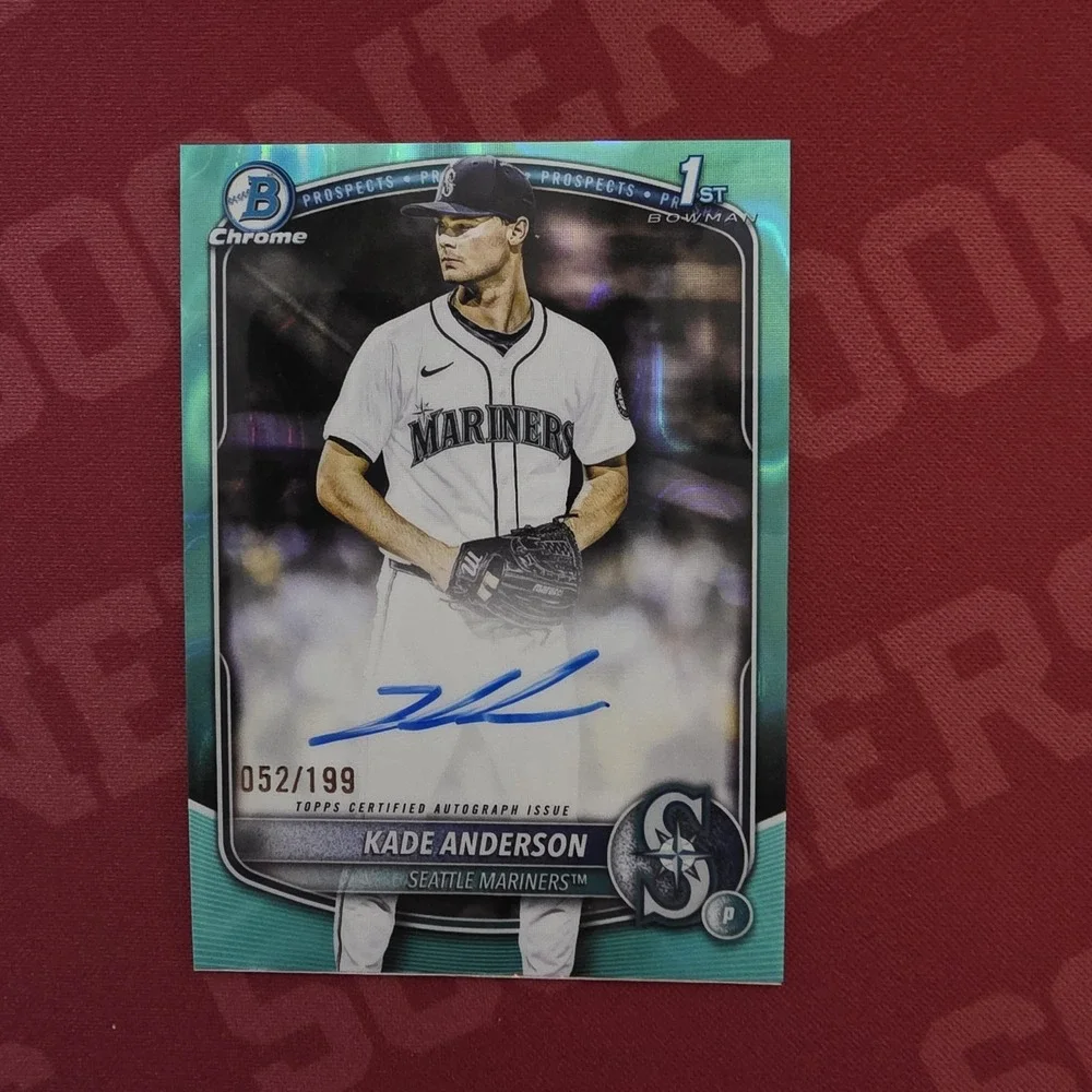 2025 Bowman Draft Kade Anderson Chrome Auto Aqua Lava Refractor 1st 52/199